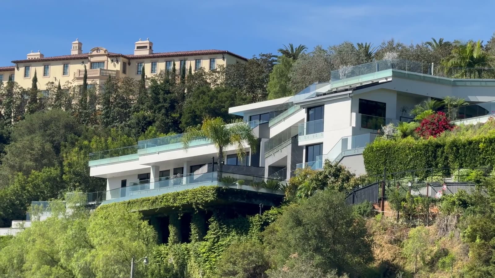 A coastal luxury hotel at golden hour